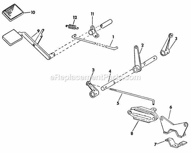 Brakes & Connections Diagram and Parts List for 128 2050045U, 2050217U, 2050218U Cub Cadet Lawn Tractor